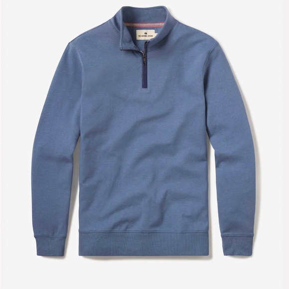 The Normal Brand Puremeso Weekend Quarter Zip in Mineral Blue Mens Size XXL - Picture 1 of 13